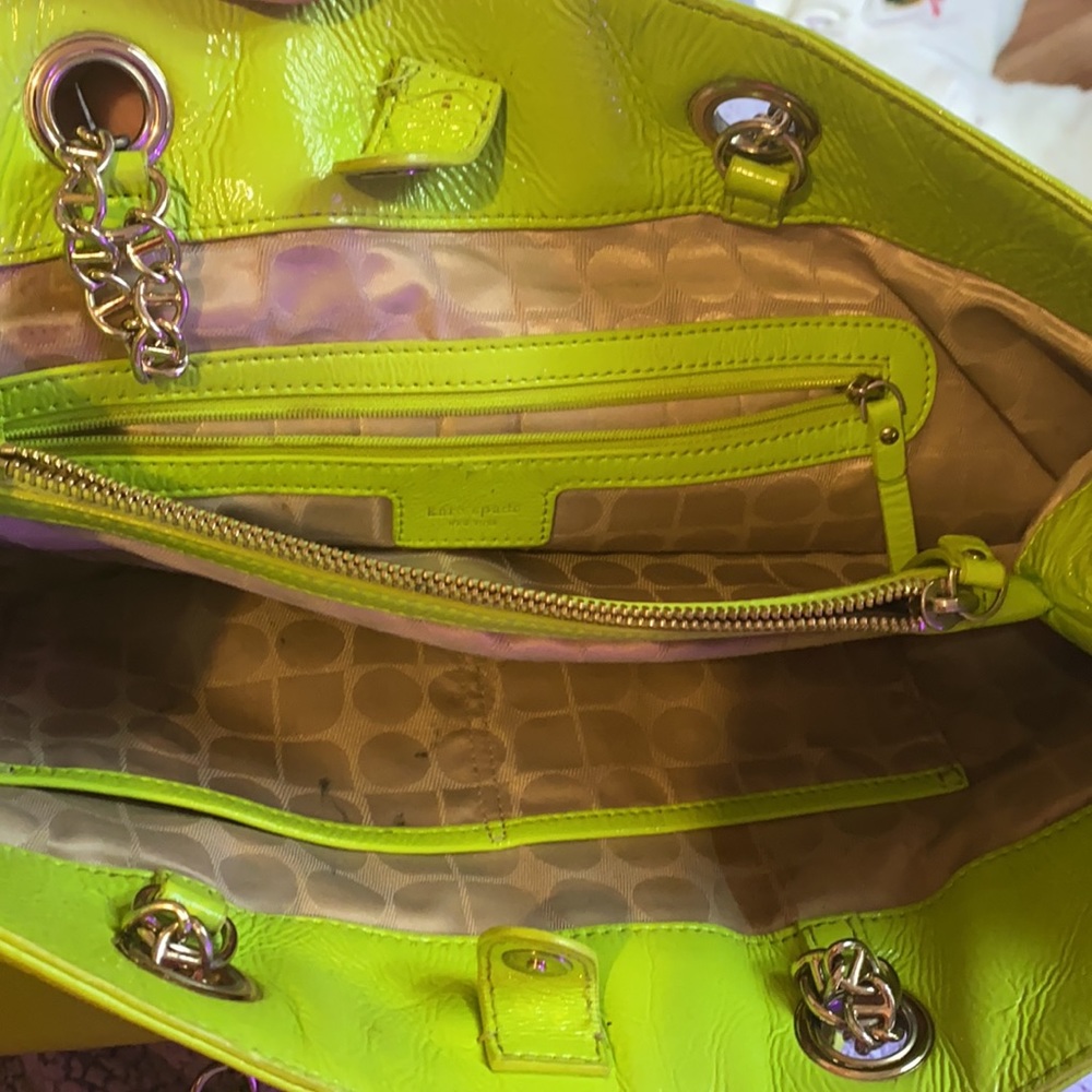 Leather neon green Kate Spade bag - Picture 2 of 3